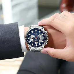 Водостійкий кварцовий годинник Curren Rodos silver - мініатюра 6