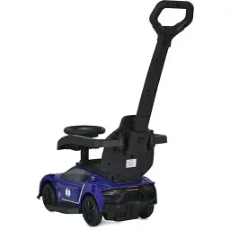Дитяча каталка-толокар 2 в 1 Bambi M 5106-4 з батьківською ручкою синій - мініатюра 4
