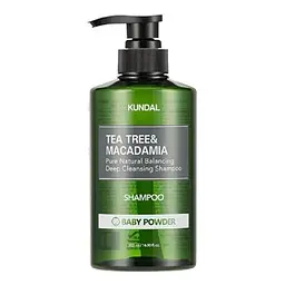Шампунь балансуючий "Дитяча Присипка" 500 мл Kundal Tea Tree & Macadamia Deep Cleansing Shampoo Baby Powder - мініатюра 1