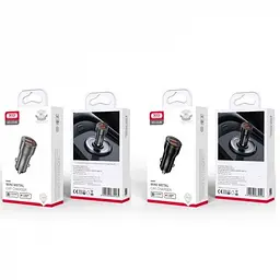Автомобільний зарядний пристрій XO CC48 Smart Dual USB Metal Universal Car Charger Чорний - мініатюра 2