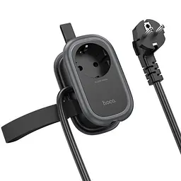 Сітковий підовжувач HOCO NS6 Sharp 1 position(1C2A) desktop socket(EU/GER) Чорний - мініатюра 8