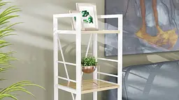 Етажерка 4/34 Ferrum-decor Серії Коннект 120x34x28 білий ДСП Дуб Сонома 16мм (FRD-104280) - мініатюра 3