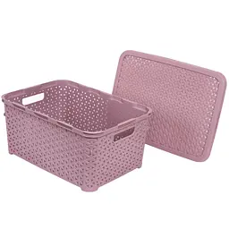 Кошик Diomedea з кришкою 34.5x24.5x15.5 см 10 л темно-пудровий (К13-803) - мініатюра 3