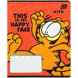 Зошит  Kite Garfield в лінійку 18 аркушів помаранчевий