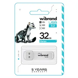 USB флеш накопичувач Wibrand 32GB Marten White USB 3.2 Gen 1 (USB 3.0) (WI3.2/MA32P10W) - мініатюра 2
