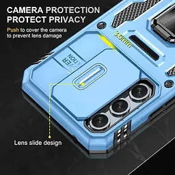 Ударостійкий чохол Camshield Army Ring для Samsung Galaxy A57 5G Блакитний / Light Blue - мініатюра 4