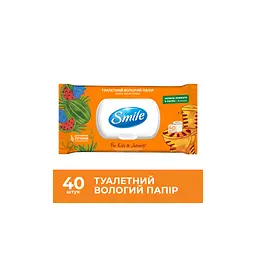 Туалетний папір Smile For Kids & Juniors Вологий 40 аркушів (4823071666021) - мініатюра 2
