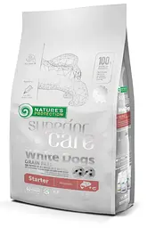 Сухий беззерновий корм з лососем для цуценят для всіх порід Superior Care White Dogs Grain Free Starter All Breeds 1.5 кг