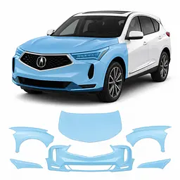 Антигравійна захисна бронеплівка за лекалами для Acura RDX TC1 facelift 2022 - передня частина авто (капот бампер крила))