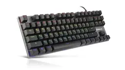 Клавіатура REAL-EL M 05 Grey, USB, механічна (перемикачі Huano Blue), RGB підсвічування (20 режимів), NKRO, металева основа, 87 кнопок - мініатюра 2