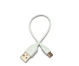 Кабель для Power Bank USB AM-USB3.1 Type-C 2.4А 20см, білий