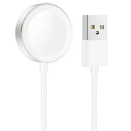 Заряджання кабель магнітний HOCO CW39 Wireless charger USB для iWatch 1 - 7 / SE біле - мініатюра 2