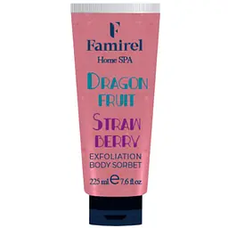 Сорбет-скраб для душу Famirel Spa Exfoliant Body Sorbet Dragon Fruit & Strawberry Пітахая і полуниця 225 мл