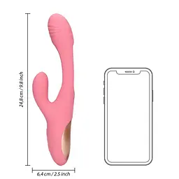 Вібратор-кролик Loveline G-spot Fluttering, 24.8 см (рожевий) - мініатюра 4