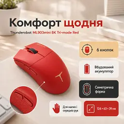 Мишка Thunderobot ML903mini 8K Tri-mode Red (6932066320218) - мініатюра 3