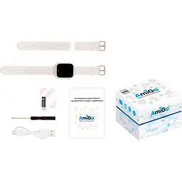 Дитячий смарт-годинник AmiGo GO009 Camera + LED White [90207] - мініатюра 5
