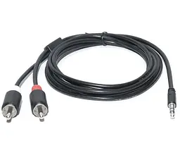 Готовый аудио кабель miniJack 3,5 Stereo — 2xRCA REAL-EL Audio Pro Series 1.8m - мініатюра 1