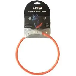 Нашийник для собак AnimAll Світиться 70 см, помаранчевий