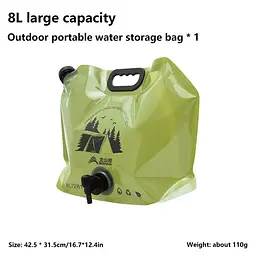 Портативна Міні-складна Сумка Для Води 8л Для Кемпінгу water bag - мініатюра 2