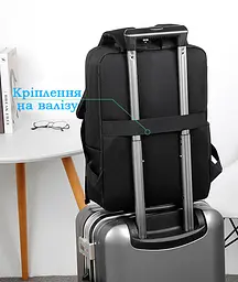 Рюкзак міський з кишенею для ноутбука Oumantu 2106-1 15,6 USB-порт Grey (IBN045S) - мініатюра 6