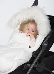 Конверт-кокон Baby XS на натуральній овчині з опушкою ДоРечі Білий - мініатюра 6
