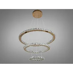 Люстра Linisoln 7201W/650+450+250 хрустальна LED 65см 40см 20см, регульована висота, 70Вт