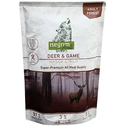 Набір вологого корму для дорослих собак Isegrim Adult Pouch Roots Multipack II Duoprotein: Лосось і форель, Качка з сердечками, Олень та дичина 2.46 кг (6 паучів по 410 г) - мініатюра 6