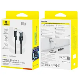 Дата кабель Baseus Display 2 Type-C to Type-C 100W (1m) (P10382702) Cosmic Black - мініатюра 5