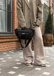 Велика жіноча поясна сумка бананка Sambag DynamicDart чорна 38 × 21 × 7 см (80411701) - мініатюра 3