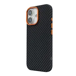 Чохол ArmorStandart LikeCarbon2 SE MagCase для Apple iPhone 17 Black Orange - мініатюра 5