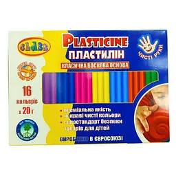Пластилин "CLASS" "Чистые руки MAXI" 16 кол. /7647С/ восковый 320 гр. (1/30)