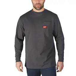 Футболка MILWAUKEE WTLSG-XL, з кишенею та довгим рукавом, сіра, (розмір XL)