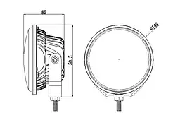 Додаткова LED фара Лідер 36W (3W x 12) 10-30V Ø 141x85 mm ближній та Далекий (55 36W) 1 шт. (2963) - мініатюра 3