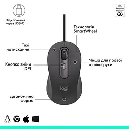 Мишка Logitech Signature M520 for Business USB-C Graphite (910-007511) - мініатюра 6