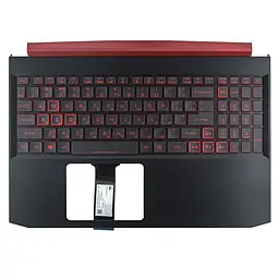 Корпус верхня кришка для Acer Aspire Nitro AN515-54, (Чорний, топкейс+клавіатура з підсвічуванням, 6B.Q5AN2.009, 6B.Q5BN2.009, C Cover, Оригінал)