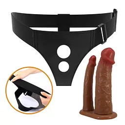 Страпон Pretty Love Harness Briefs коричневий - мініатюра 5