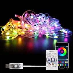 Смарт гірлянда USB 10м RGB з Bluetooth та пультом кольорова світлодіодна розумна LED стрічка AMILL LED