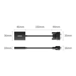 Перехідник VGA M to HDMI F CM513 black Ugreen (50945) - мініатюра 2