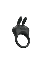 Ерекційне віброкільце Pretty Love Davion Penis Ring Black, 7.4 см (чорний) - мініатюра 2