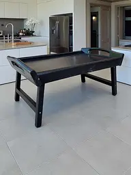 Складаний кавовий столик для сніданку в ліжко чорний 42×28×17 см №3 - мініатюра 4