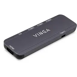 Концентратор Vinga USB-C 3.1 to HDMI+3xUSB3.0+PD100W+USB-C foldable cable (VHYC6FC) - мініатюра 2