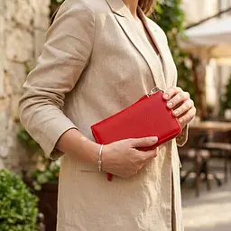 Яскравий гаманець-клатч для жінок із натуральної шкіри Canpellini 21619 червоний - мініатюра 2
