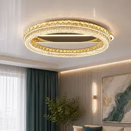 Пристельова LED-люстра Diasha MX6027/600S-gold для кухні, спальні та вітальні, Gold, пульт, 112 W, 62*66 см, 10-20m2