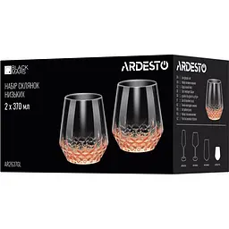 Набір склянок низьких Ardesto Black Mars Favola 370 мл прозоро-золотисті 2 шт. (AR2637GL) - мініатюра 3