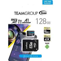 Карта памяти Team MicroSDXC 128GB UHS-I/U3 Class 10 Elite + SD-адаптер (TEAUSDX128GIV30A103) - миниатюра 4