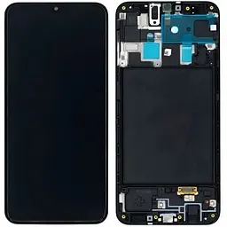 Дисплей Samsung A205 Galaxy A20 чорний, TFT (In-Cell) з рамкою