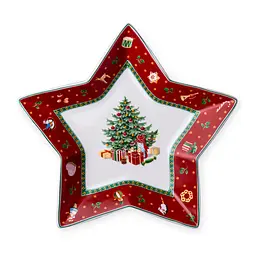 Блюдо сервірувальне новорічне для закусок Christmas 25.5 порцелянове Yiwu HP-SDHK-19 - мініатюра 3