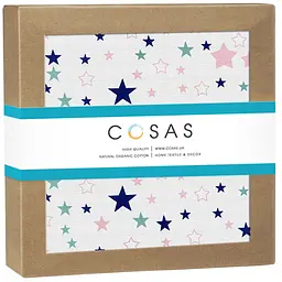 Пелюшка муслінова Cosas Stars CS2 80х100 см (MuslinDiapers_StarCarnivalRoseMint)