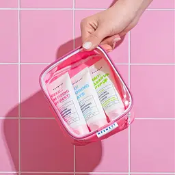 Подарунковий набір Mermade Try Kit Face Care: гель для вмивання обличчя Wait Clean Up Step Up 50 мл + ензимна маска для очищення шкіри обличчя Geez..Im Doing My Best 50 мл + зволожуючий крем для обличчя No Boring Days 50 мл + косметичка  - мініатюра 3