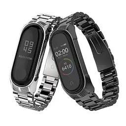 Ремінець для фітнес-браслета Boorui для Xiaomi Mi Band 7 металевий чорний - мініатюра 5